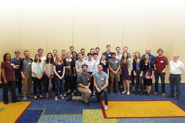 Microbiology Graduate PhD Program participants celebrate their 10-year anniversary at their fall 2017 retreat. (Photo: Susan Kahn)