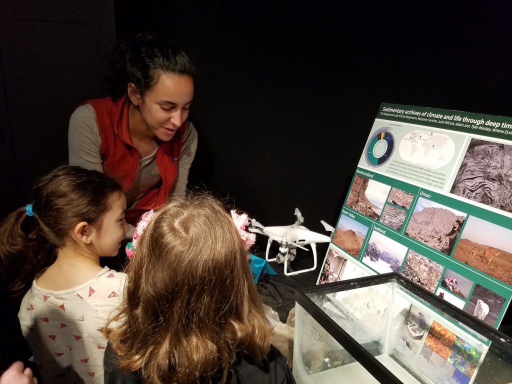 Graduate student Maya Stokes explains how drones can me used to examine and map landscapes. (Photo: Lauren Hinkel)